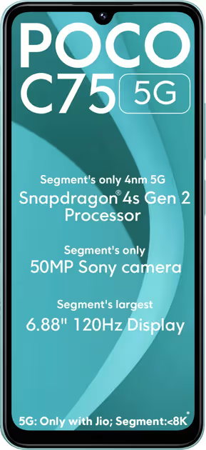 POCO C75 5G smartphone front view