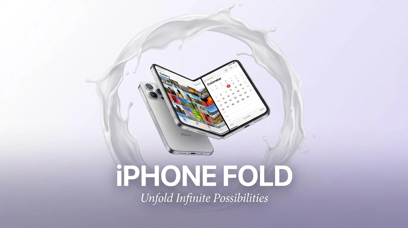 Apple Foldable iPhone with side-by-side apps and tablet-style layout