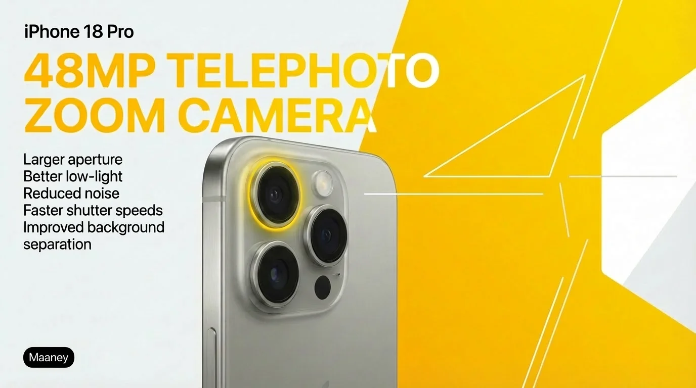iPhone 18 Pro camera leak showing 48MP ultra wide lens and improved Apple camera system