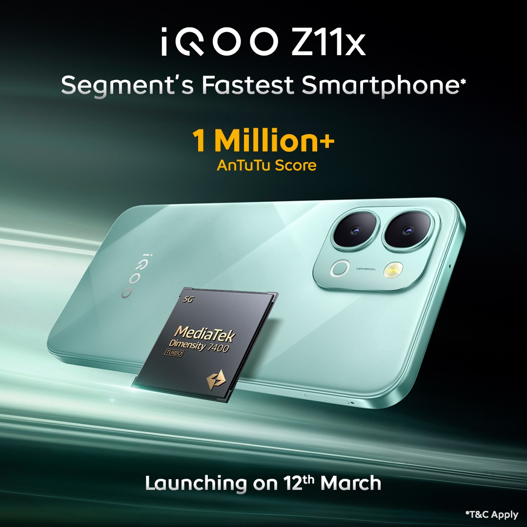 iQOO Z11x upcoming smartphone design teaser ahead of India launch