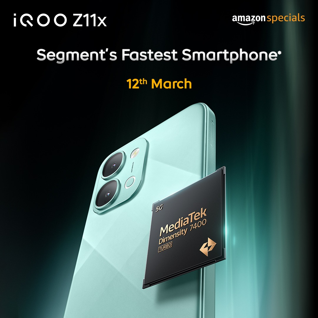 iQOO Z11x teaser showing massive 7200mAh battery ahead of March 12 India launch upcoming iQOO smartphone