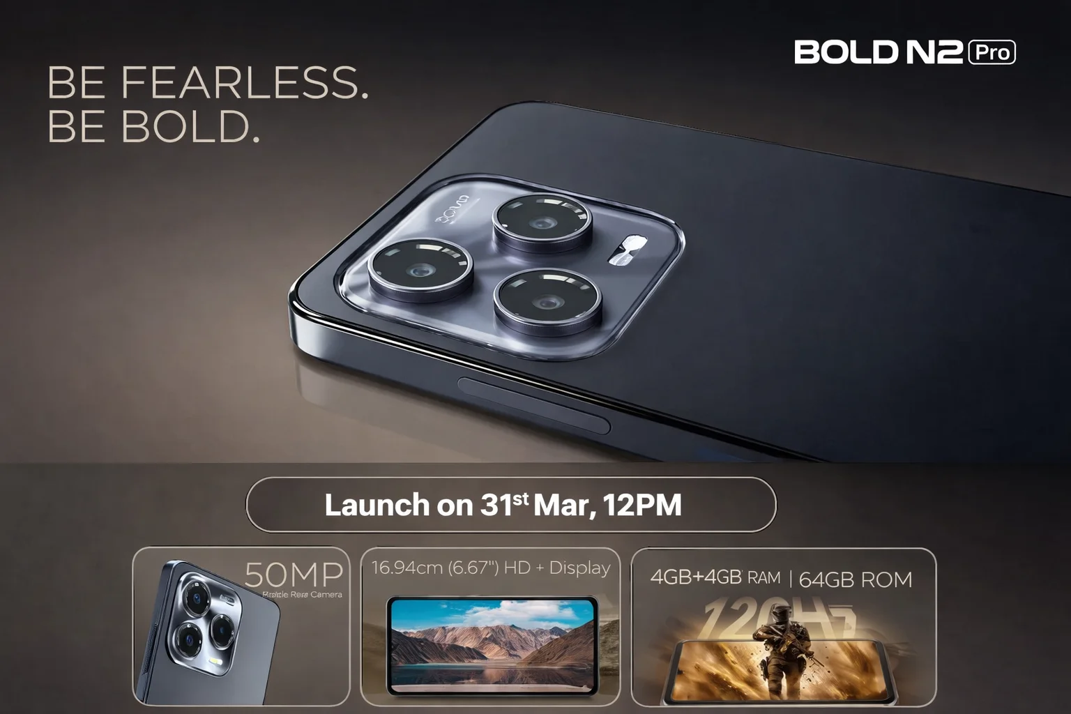 Lava Bold N2 Pro 5000mAh battery with 18W fast charging and clean Android 15 software