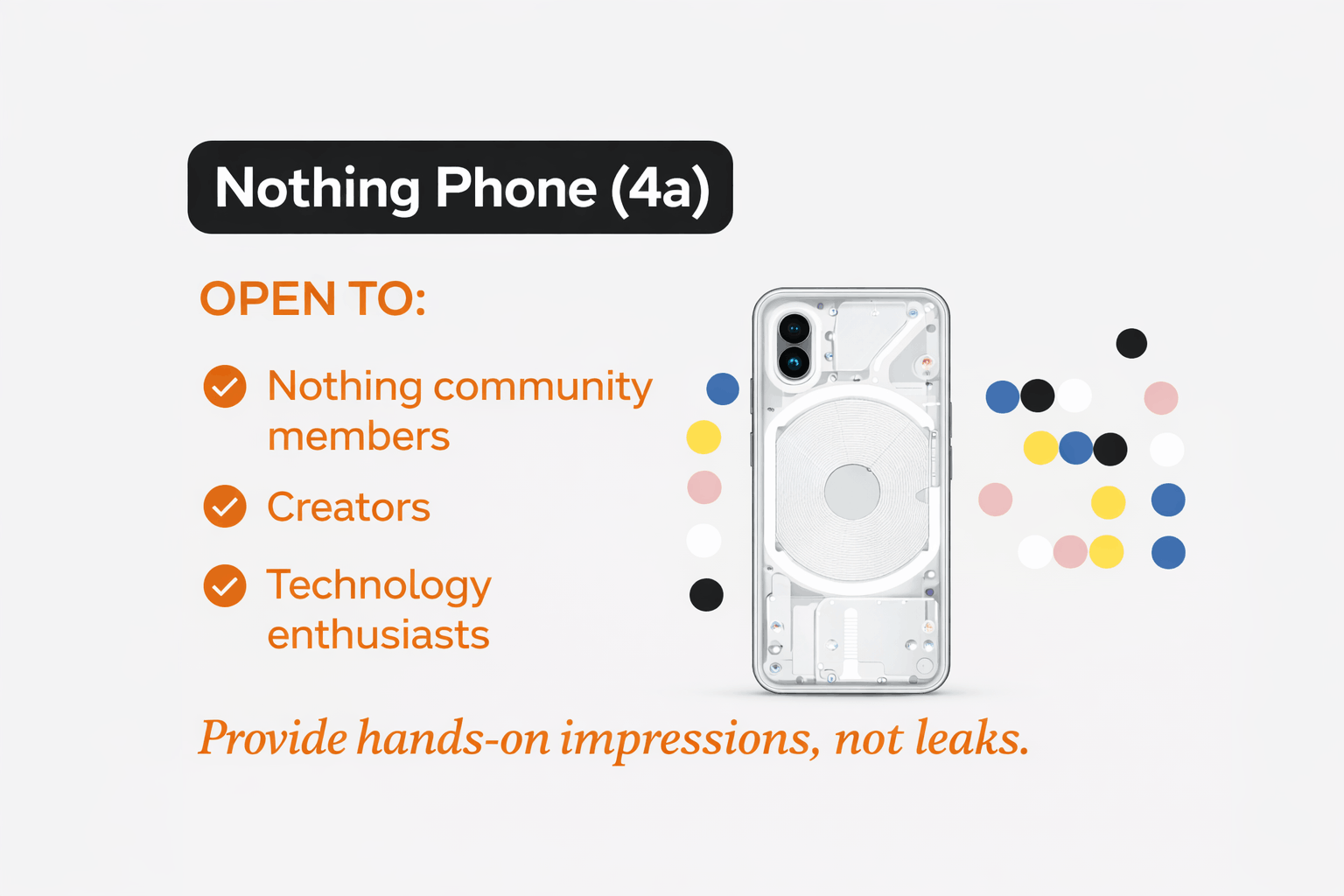 Nothing Phone 4a transparent design preview
