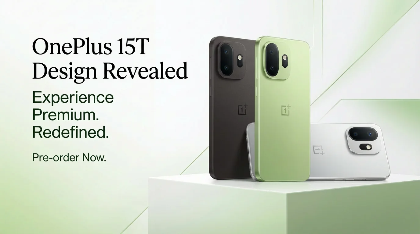 OnePlus 15T design revealed with ultra narrow bezels and three colour options
