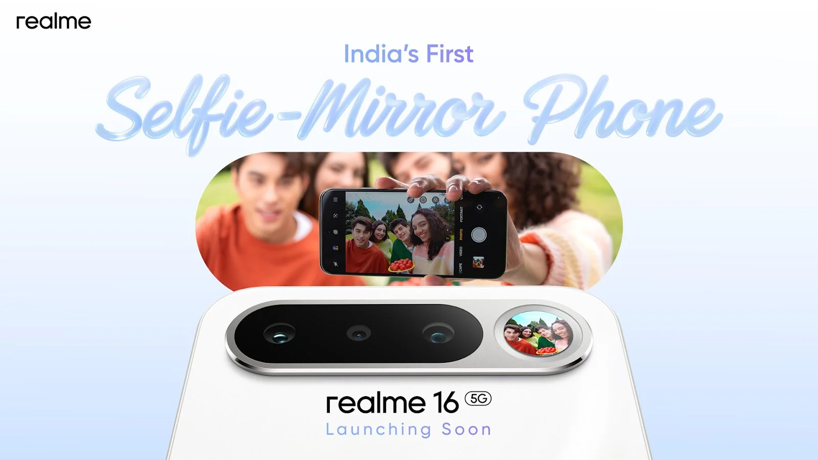 Realme 16 5G teased as Indias first Selfie Mirror Phone with 7000mAh battery and slim design