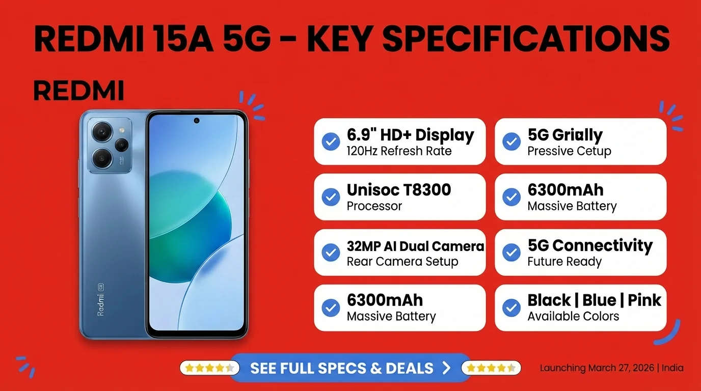Redmi 15A 5G launch date announced for India March 27