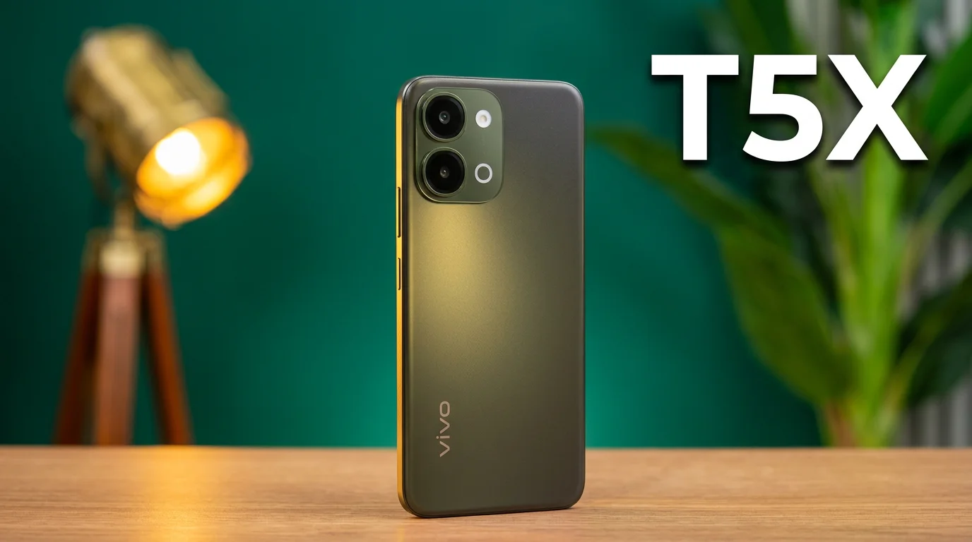Vivo T5X 5G Hero Shot showing the rear design and camera module